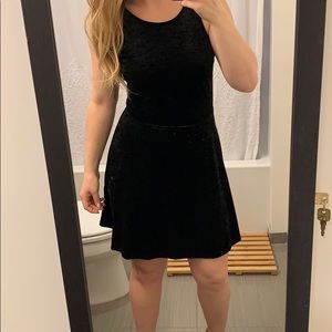 Deep-V Back Velvet Little Black Dress